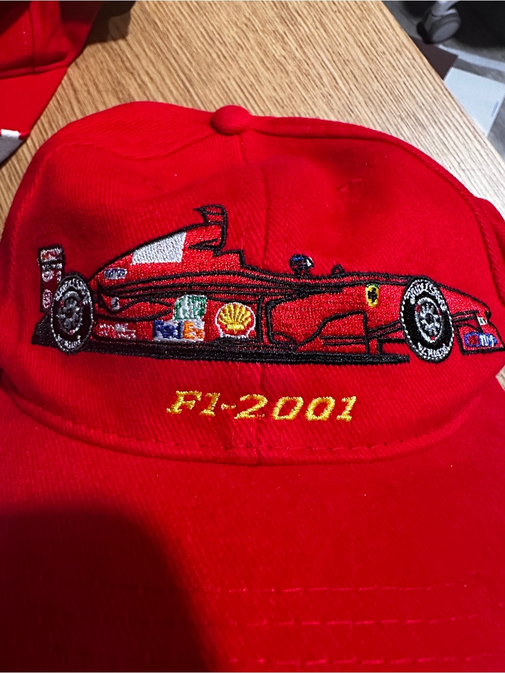 Ferrari Red Kids F1-2001 Embroidered Racing Cap